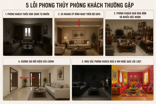 5 Lỗi Phong Thủy Phòng Khách Khiến Gia Chủ Tướng Mạo U Tối, Vận Trình Sa Sút